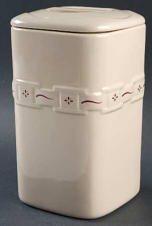 Woven Traditions Red Large Square Canister & Lid