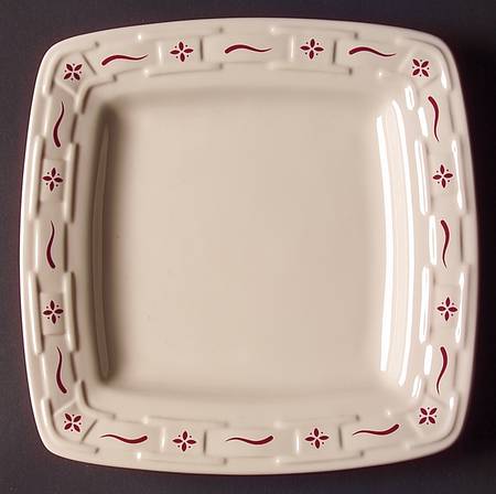 Woven Traditions Red Square Luncheon Plate