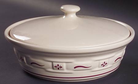 Woven Traditions Red 1 Qt Round Covered Casserole