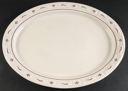 Woven Traditions Red 19" Oval Serving Platter by Longaberger