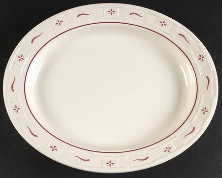 Woven Traditions Red 12" Oval Serving Platter by Longaberger