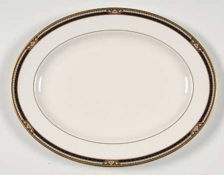 Golden Dynasty (White Background) 16" Oval Serving Platter