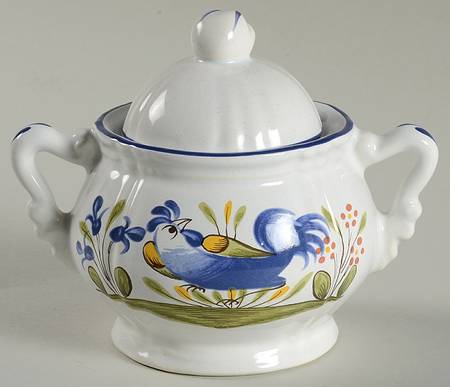 Chanteclerc Blue Mini Sugar Bowl & Lid