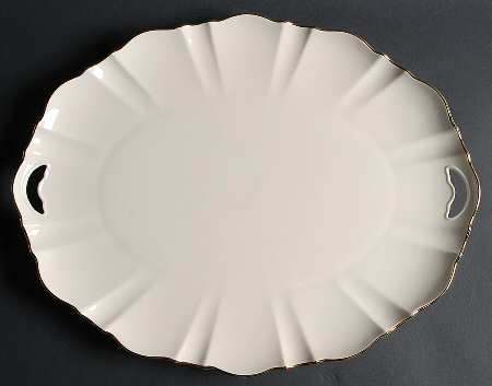 Symphony (Giftware, Gold Trim) 16" Oval Serving Platter