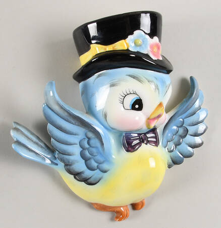 Blue Bird 6" Wall Pocket Vase