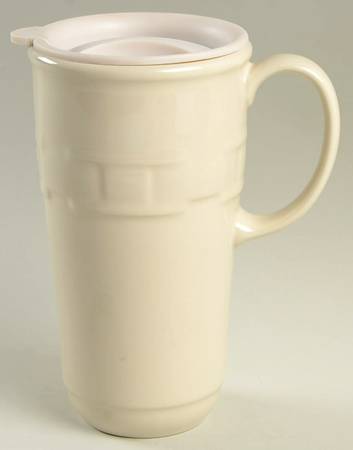Woven Traditions Ivory Travel Mug & Plastic Lid