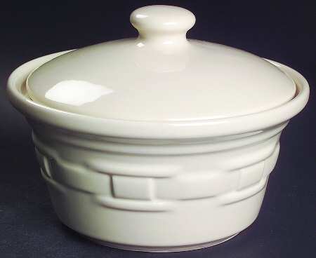Woven Traditions Ivory Butter Tub & Lid