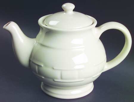 Woven Traditions Ivory Teapot & Lid
