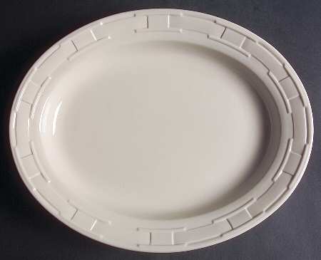 Woven Traditions Ivory 12" Oval Serving Platter