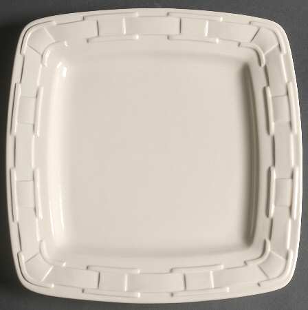 Woven Traditions Ivory Square Dinner Plate
