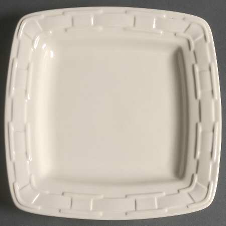 Woven Traditions Ivory Square Luncheon Plate