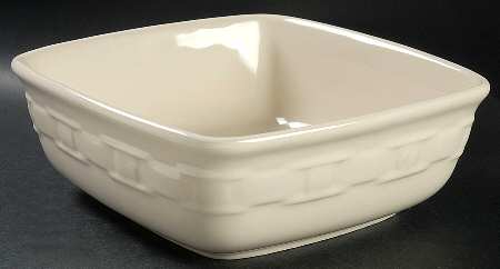 Woven Traditions Ivory 8" Square Vegetable Bowl