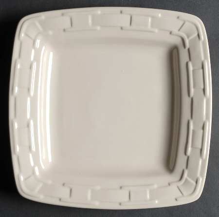 Woven Traditions Ivory Square Luncheon Plate