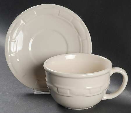 Woven Traditions Ivory Cappuccino Cup & Saucer Set