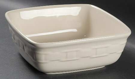 Woven Traditions Ivory 8" Square Vegetable Bowl