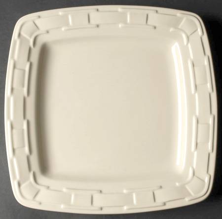 Woven Traditions Ivory Square Dinner Plate