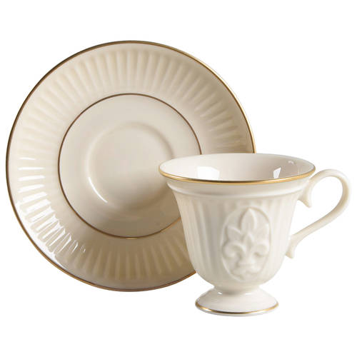 Matelasse Footed Cup & Saucer Set
