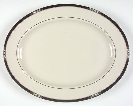 Hancock Platinum (Ivory) 15" Oval Serving Platter