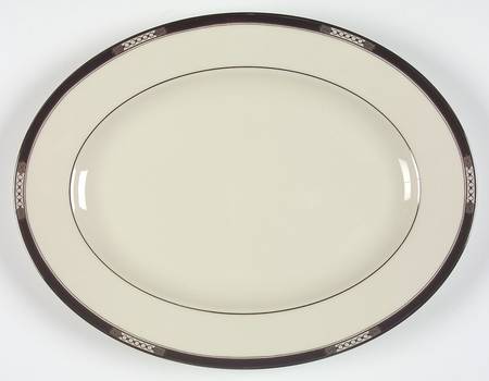 Hancock Platinum (Ivory) 13" Oval Serving Platter