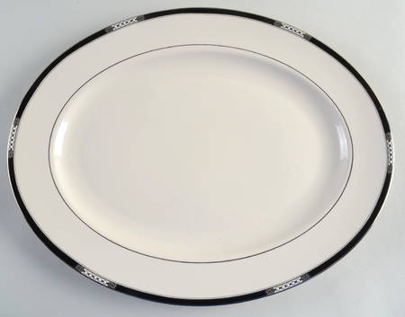 Hancock Platinum (Ivory) 16" Oval Serving Platter