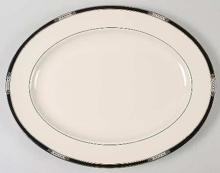 Hancock Platinum (Ivory) 16" Oval Serving Platter