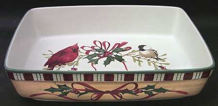 Winter Greetings 13"  Rectangular Baker