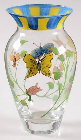 Butterfly Meadow Handpainted 6" Flower Vase
