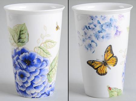 Butterfly Meadow Blue Silicone/Plastic Lid for Travel Tumbler