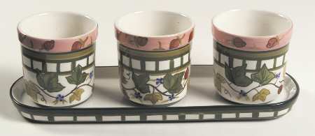Summer Terrace (Earthware) Planter Set (3 Planters and Tray)