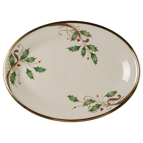 Holiday Nouveau Gold 13" Oval Serving Platter