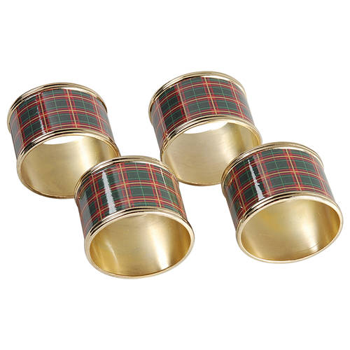 Holiday Nouveau Gold Metal Napkin Ring - Set of 4