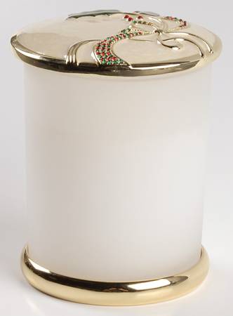Holiday Nouveau Gold Candle Votive with Metal Lid & Base