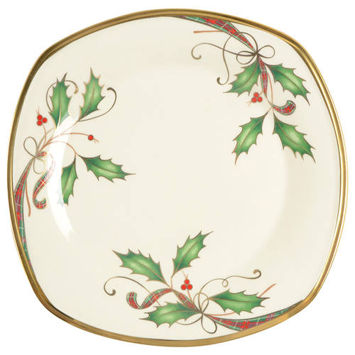 Holiday Nouveau Gold Square Salad Plate