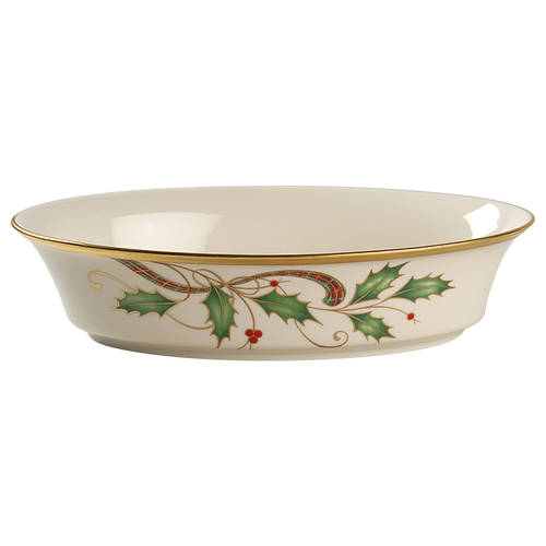 Holiday Nouveau Gold 10" Oval Vegetable Bowl