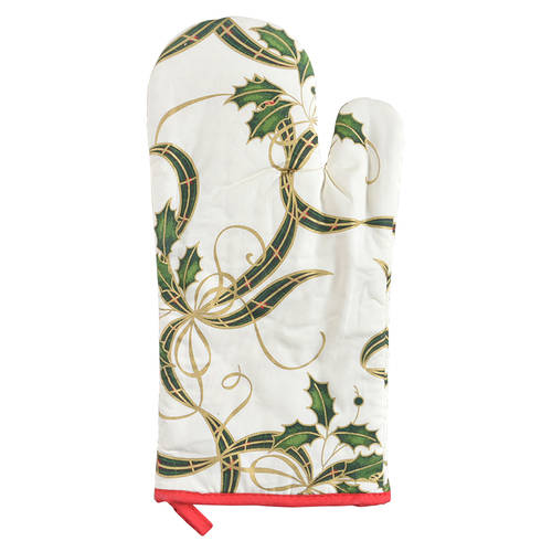 Holiday Nouveau Gold Cloth Oven Mitt