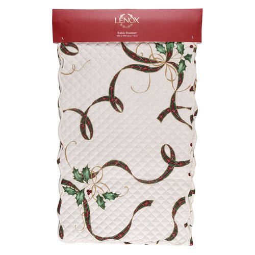 Holiday Nouveau Gold Cloth Reversible/Quited Table Runner