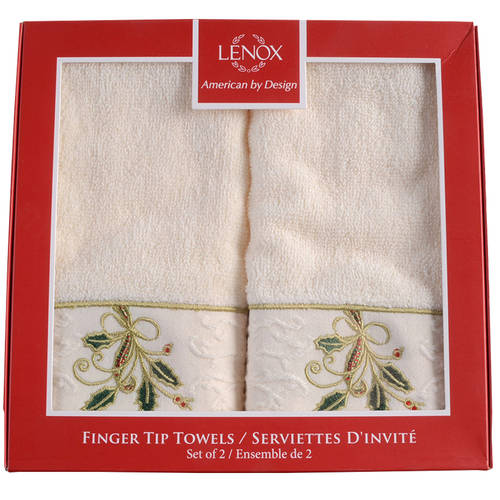 Holiday Nouveau Gold Cloth Fingertip Towel - Set of 2 Motif 2