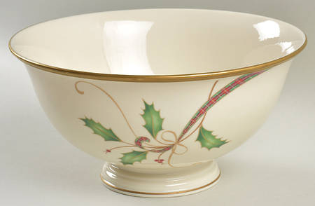 Holiday Nouveau Gold 10" Large Salad Serving Bowl