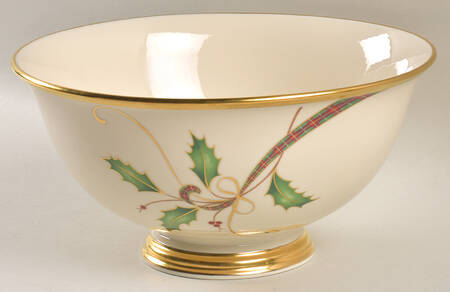 Holiday Nouveau Gold 10" Large Salad Serving Bowl