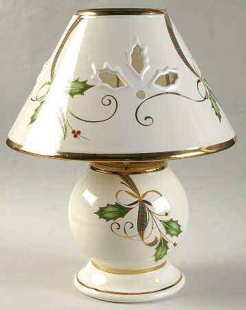 Holiday Nouveau Gold Candle Lamp & Shade