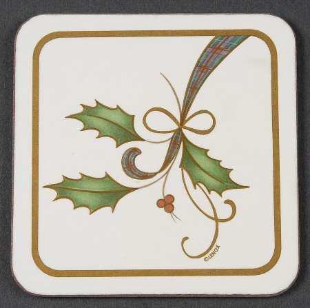 Holiday Nouveau Gold Cork Back Square Coaster