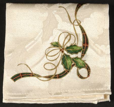 Holiday Nouveau Gold Linen Cocktail Napkin