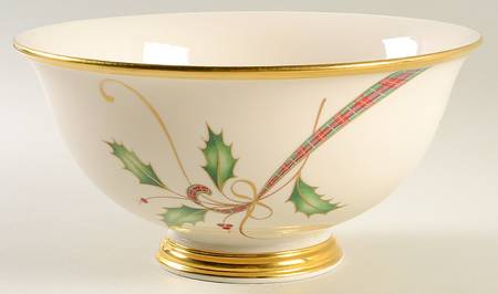 Holiday Nouveau Gold 10" Large Salad Serving Bowl