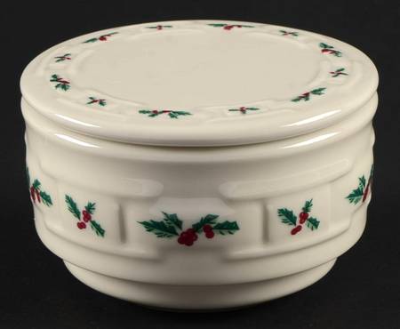 Holly Custard/Dip Cup & Lid/Coaster Set