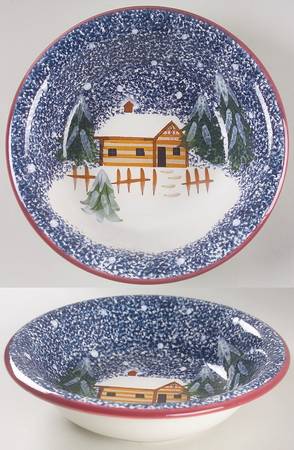 Holiday Mountain Lodge Coupe Soup Bowl