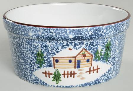 Holiday Mountain Lodge 7" Round Vegetable Bowl