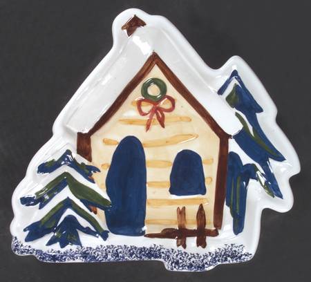 Holiday Mountain Lodge Sculpted Serving Plate