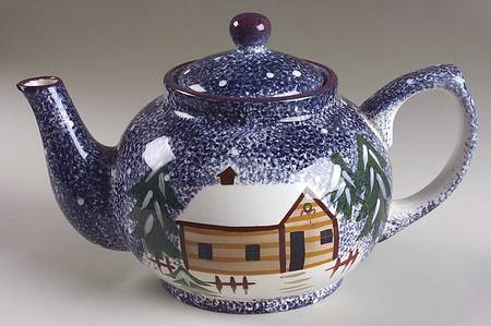 Holiday Mountain Lodge Teapot & Lid