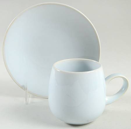 Kyoto White Flat Cup & Saucer Set