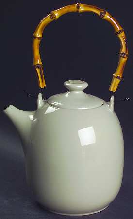 Taupe Stripe Teapot & Lid